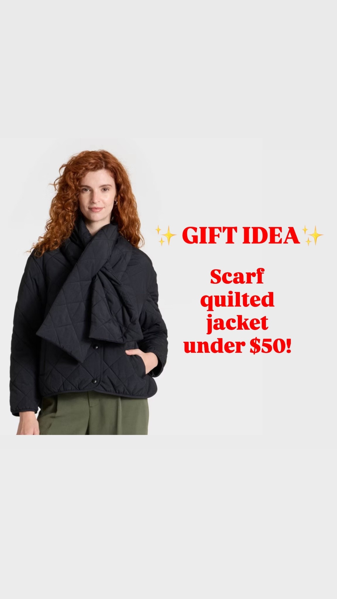 Quilted scarf jacket under $50!

#LTKGiftGuide #LTKHoliday #LTKmomlife