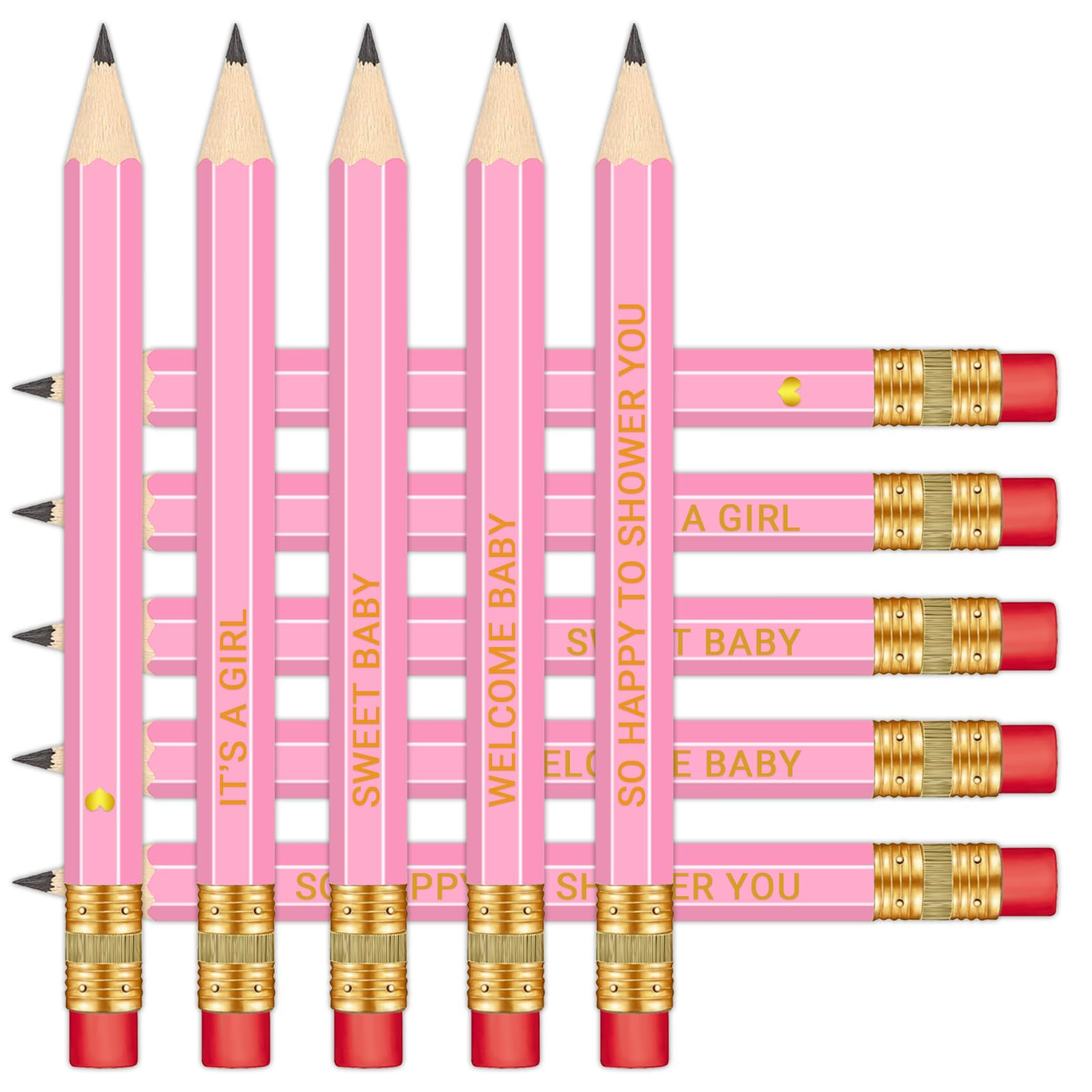 50 lápices afilados para baby shower con borradores, lápices preafilados para juegos de baby sh... | Amazon (US)