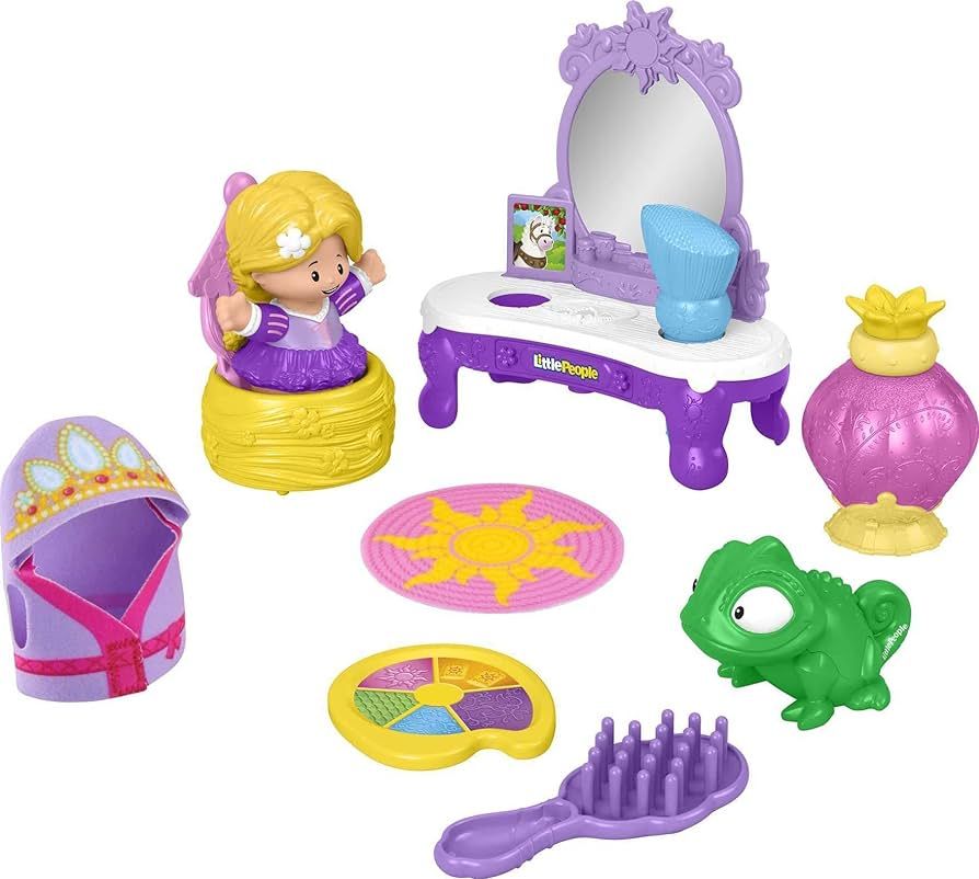 Disney Princess Toddler Toy Little People Get Ready with Rapunzel 10-Piece Playset for Pretend Pl... | Amazon (US)