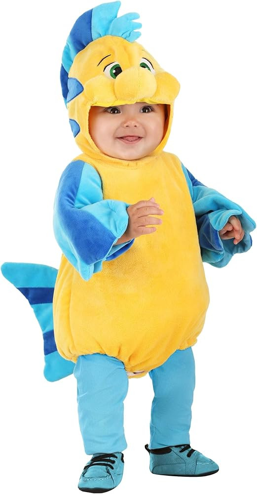 Disney The Little Mermaid Flounder Infant Costume, for Halloween, Cosplay, Ocean Beach Theme Part... | Amazon (US)