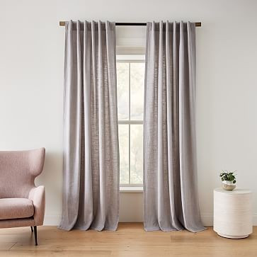 Textured Luxe Linen Curtain - Frost Gray | West Elm (US)