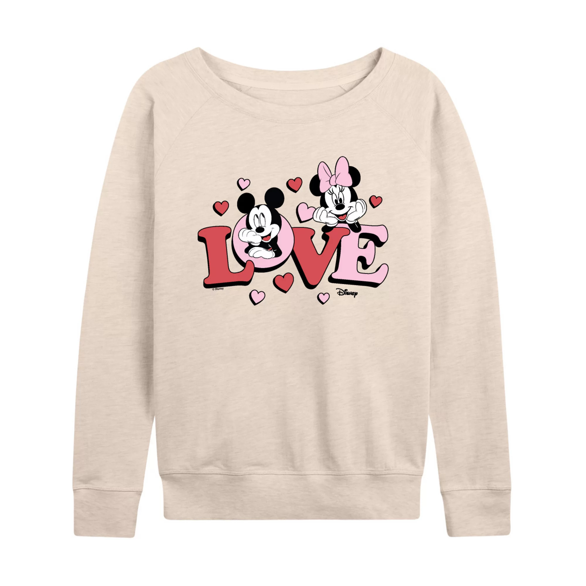 Disney's Mickey & Minnie Mouse Women's Love French Terry Long Sleeve Tee | Kohl's