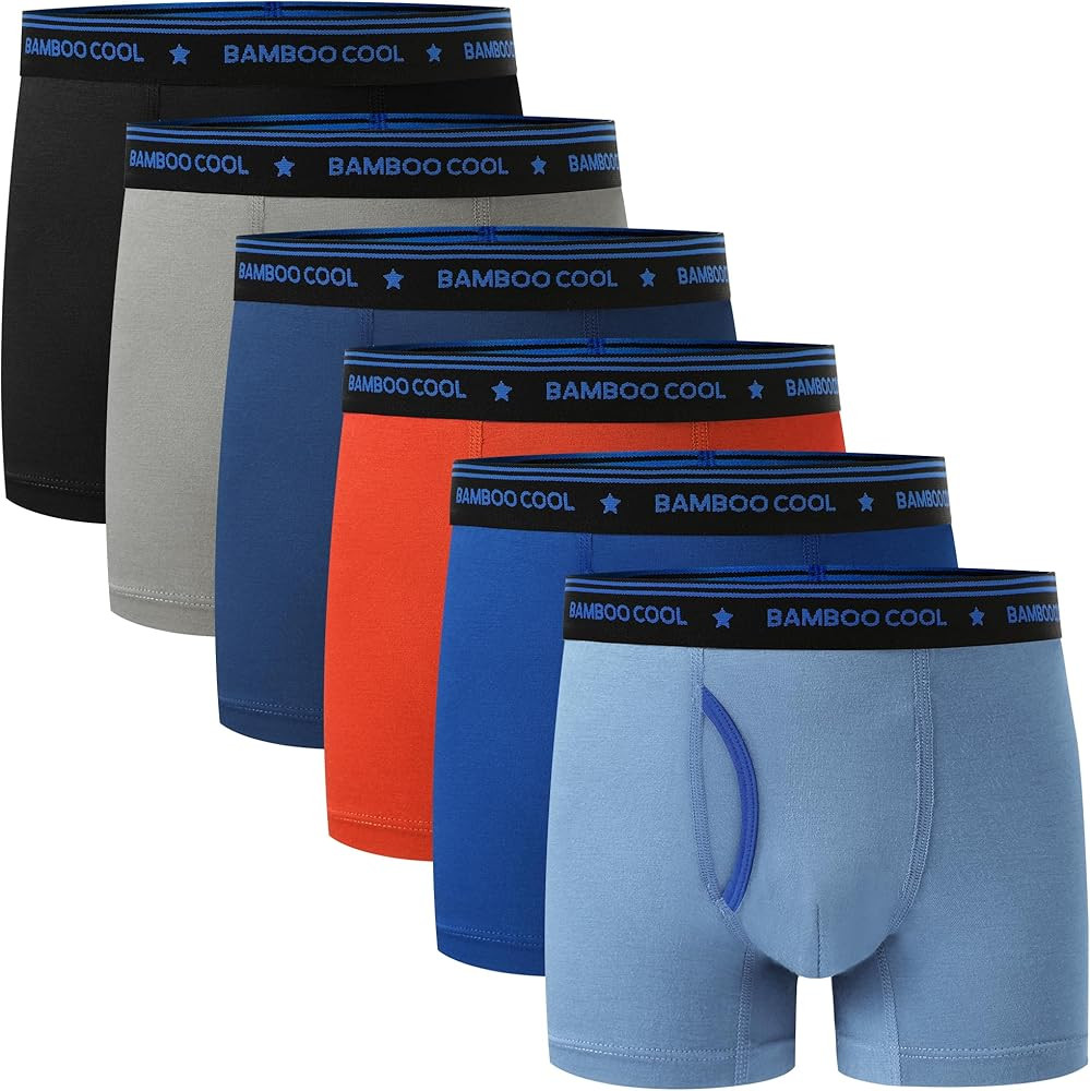 BAMBOO COOL Boys' Underwear Moisture-Wicking Brethable Boxer Briefs Soft Lightweight Tag-Free wit... | Amazon (US)