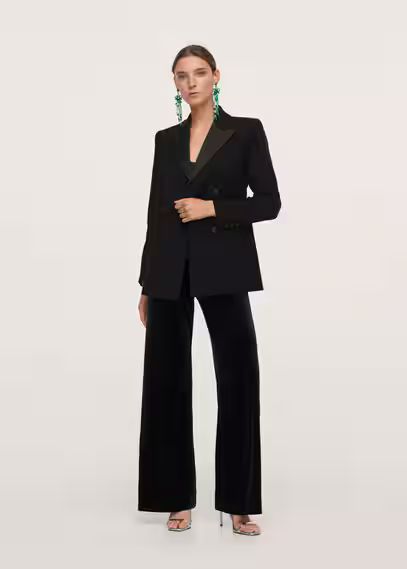 Flared velvet trousers black - Woman - M - MANGO | MANGO (UK)