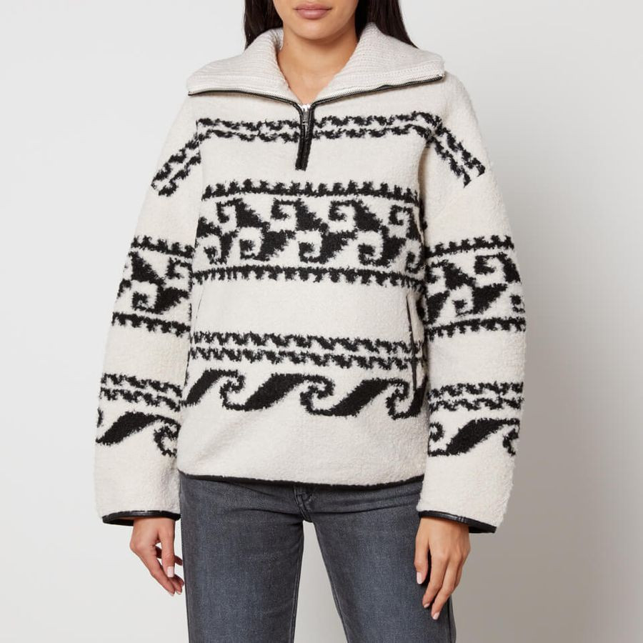 Marant Etoile Marner Ikat Fleece Half-Zip Jacket | Coggles (Global)