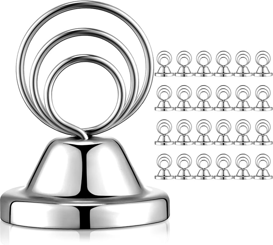 Fulmoon 24 Pcs Table Number Holders Wire Picture Holder Small Size Table Card Holders Tabletop Me... | Amazon (US)
