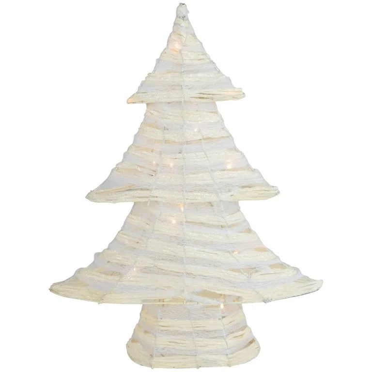 Northlight LED Lighted Glitter Christmas Tree - 18.5" - Cream - Warm White Lights | Walmart (US)