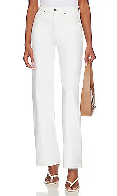 GRLFRND Brooklyn High Rise Straight in Amarillo from Revolve.com | Revolve Clothing (Global)