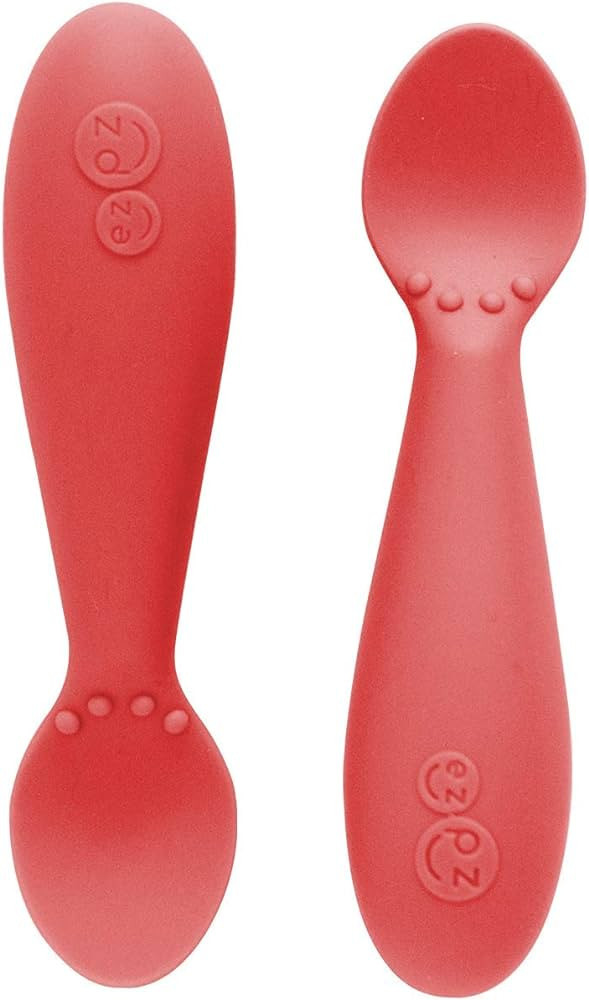 ezpz Tiny Spoon (2 Pack in Coral) - 100% Silicone Spoons for Baby Led Weaning + Purees - Designed... | Amazon (US)
