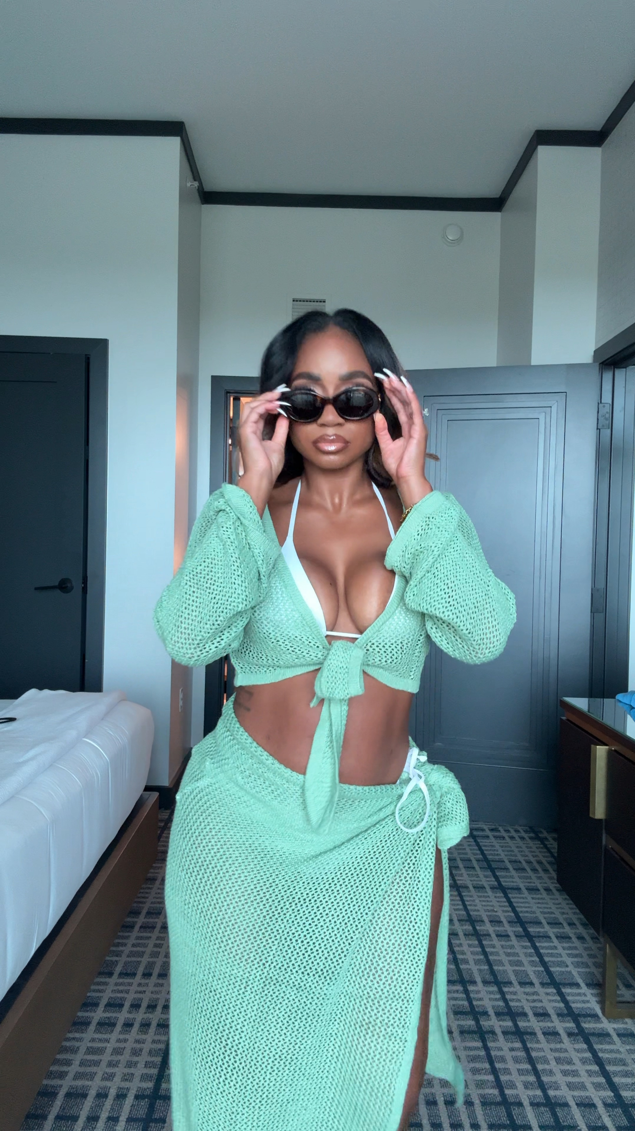 Two piece cover up in mint green! 

#LTKStyleTip #LTKFindsUnder100 #LTKSwim