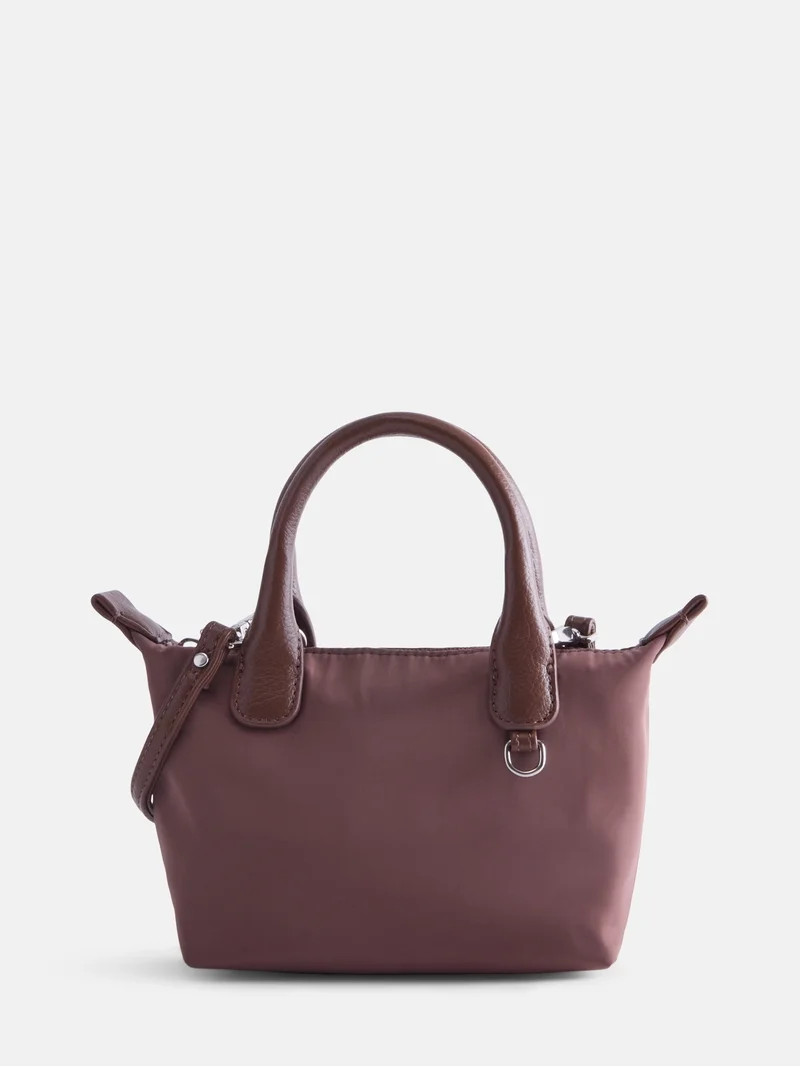 No Boundaries Women's Mini Tote Crossbody Bag, Chocolate | Walmart (US)