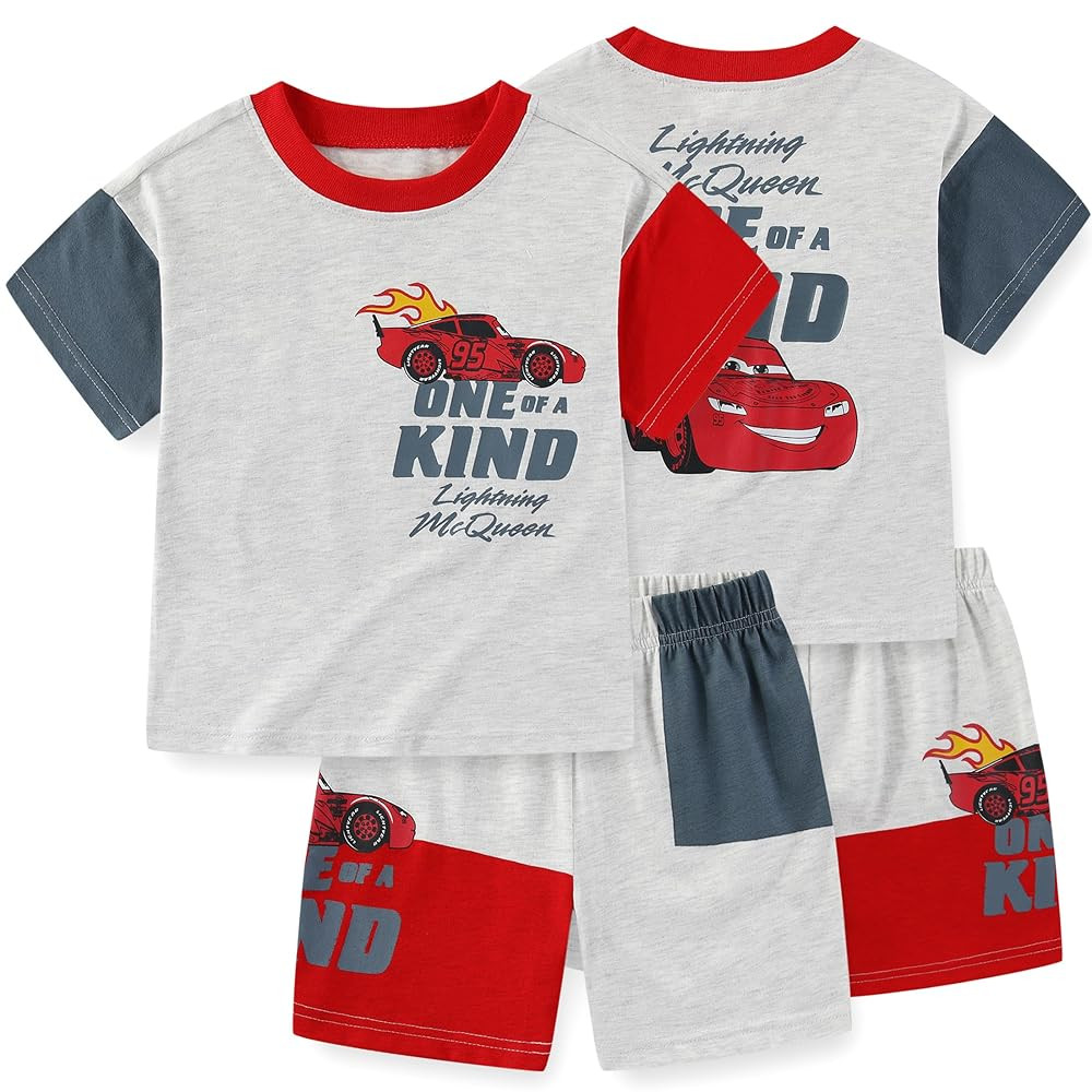 Disney Cars Lightning McQueen Boys 2 Piece Short Sleeve T-Shirt and Shorts Set for Toddler and Bi... | Amazon (US)