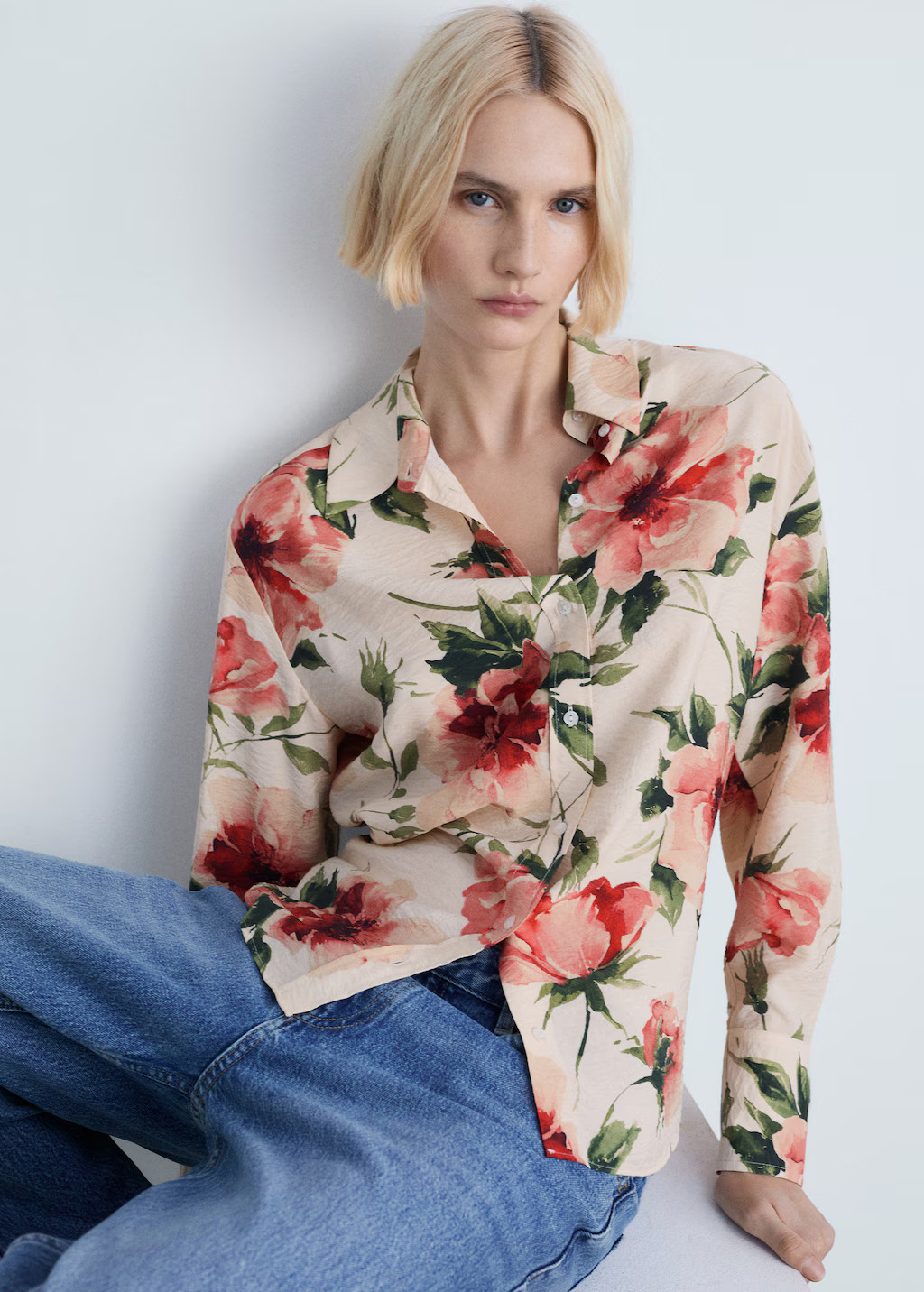Flowy floral print shirt - Women | MANGO USA | Mango (US/MX/AU)