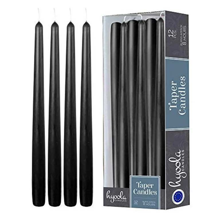 Hyoola, 10" Black Taper Candles - Dripless Tapers (12 Pack) | Walmart (US)