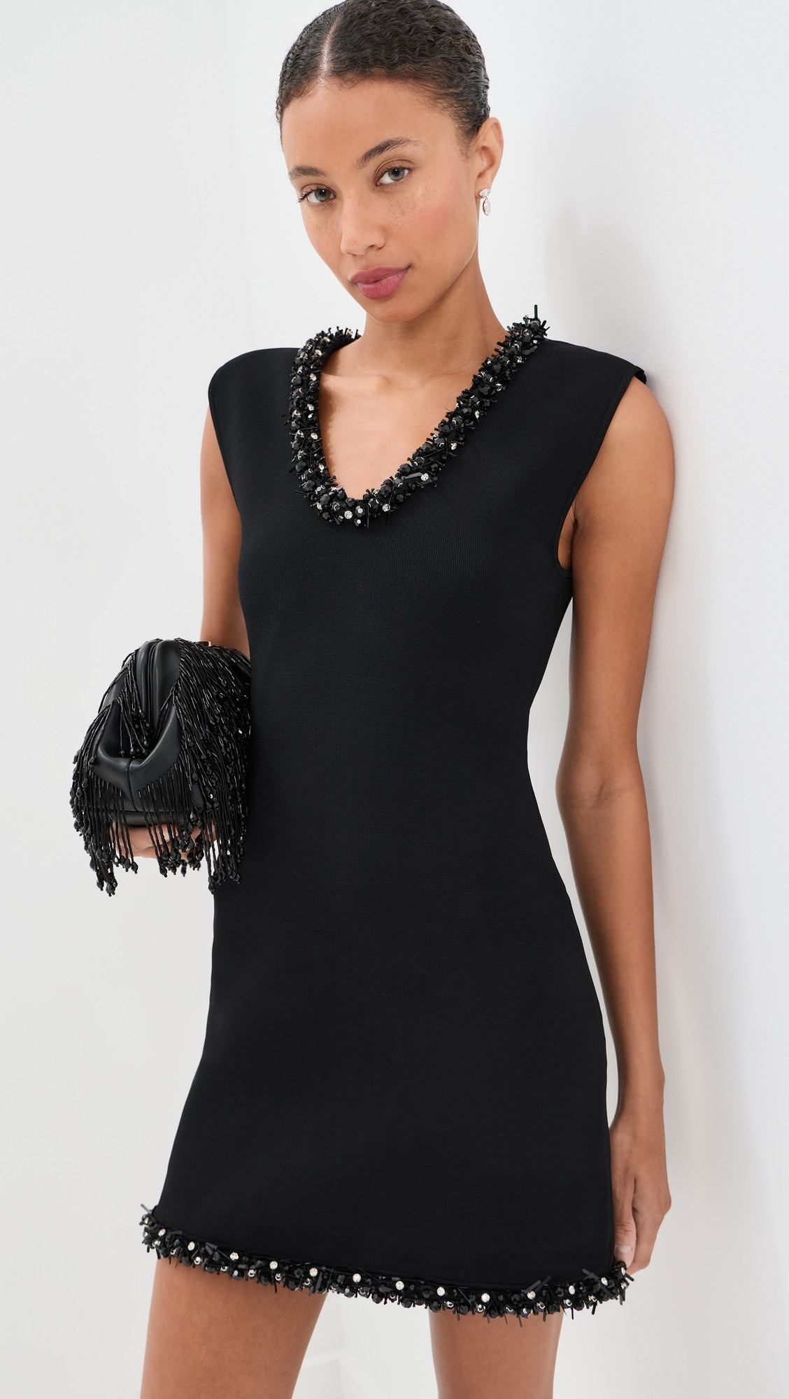 SIMKHAI Suki Mini Dress Black Gold M | Shopbop