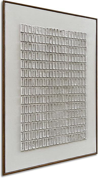 NANKAI Art Hand-Painted White Thick-Textured Abstract Oil Painting Modern Minimalist Decorative A... | Amazon (US)