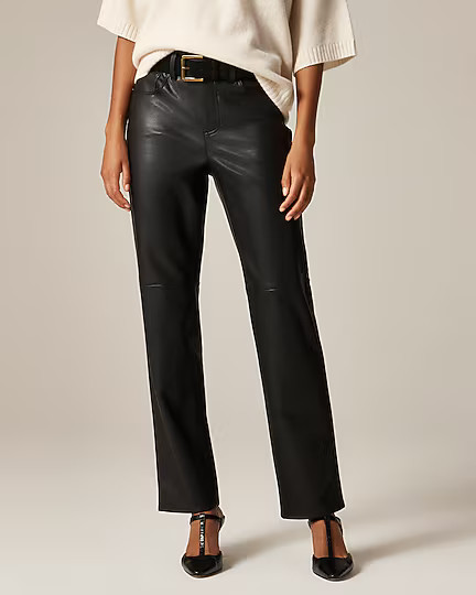 Nipped straight pant in faux leather | J. Crew US