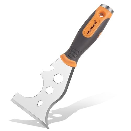 MulWark 16-in-1 Painter's Tool,3” Putty knife Drywall Paint Scraper,Multi-Painter's Stainless Steel Tool,Spealloy Paint Scraper, Taping knife,Hammer Head Soft Grip Handle,Nut Wrench Screw Bits inside | Amazon (US)