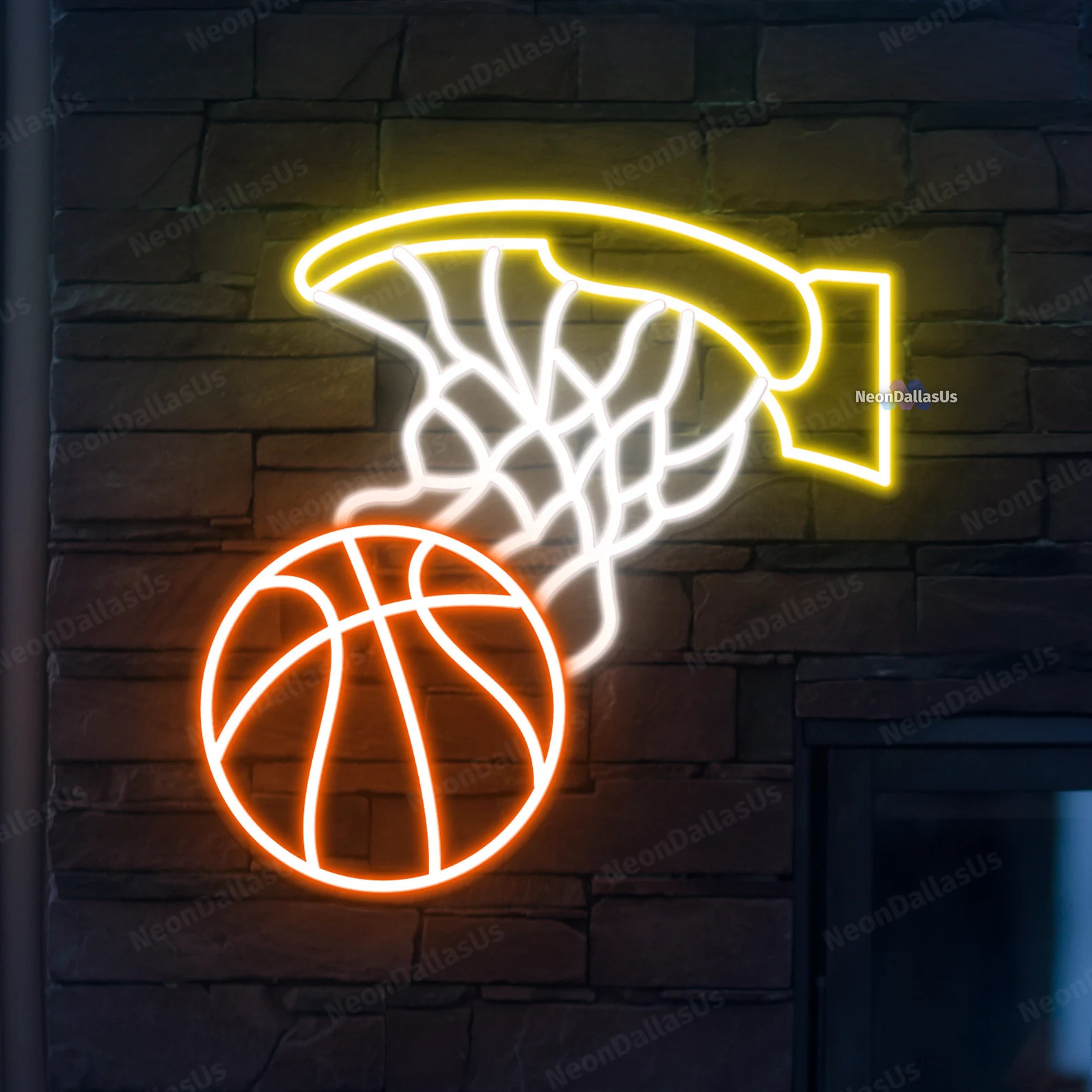 Basketball Hoop Neon Sign Basketball Ball Neon Light Basketball Player LED Sign Custom Basketball... | Etsy (US)