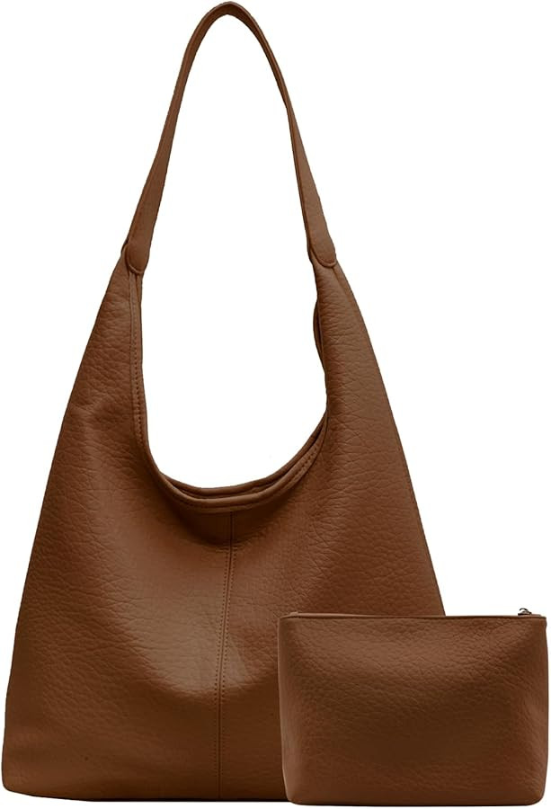 Womens Hobo Bags Vintage Tote Bag Vegan Leather Shoulder Bag Trendy Large Handbag with Small Purs... | Amazon (US)