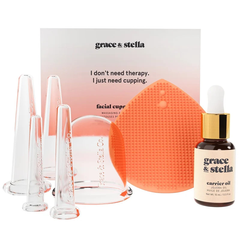 grace & stella Facial Cupping Massage Set W/ Bonus Jojoba Oil | Verishop