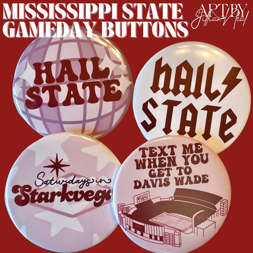 Mississippi State Game-day Buttons | Mississippi State University Official Licensed Crafter | 2.2... | Etsy (US)