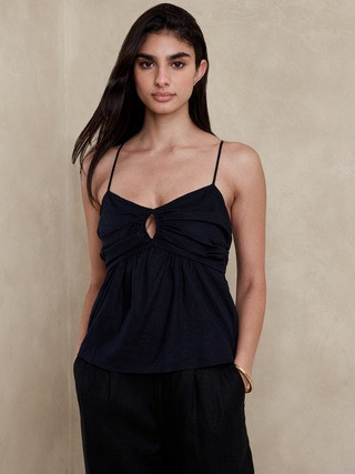 Maia Ruched Babydoll Tank | Banana Republic (US)