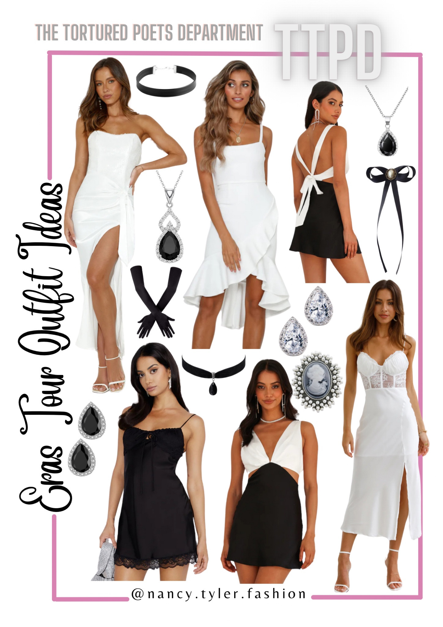 The Tortured Poets Department Eras Tour Taylor Swift Outfit Ideas. Eras Tour 2024 outfit ideas!  🪶🤍📚📖 #TaylorSwift #ErasTour #TTPDTaylorSwift  #TaylorSwiftTTPD #TheTorturedPoetsDepartment #TheTorturedPoetsDepartmentTaylorSwift Taylor Swift Eras Tour Ideas, Taylor Swift Movie, Taylor Swift outfits, Taylor Swift Eras Tour outfit ideas, Taylor Swift Eras Tour inspo, Taylor Swift inspo, Taylor Swift TTPD, Taylor Swift The Tortured Poets Department, Taylor Swift Eras Tour TTPD outfits, TTPD outfit, The Tortured Poets Department Taylor Swift outfits, white Taylor Swift outfits, black Taylor Swift outfits, black accessories, white dresses, white party dresses, formal dresses, Tortured Poets, choker necklaces, corset tops, corset dresses, Converse shoes

#LTKFindsUnder100 #LTKParties #LTKStyleTip
