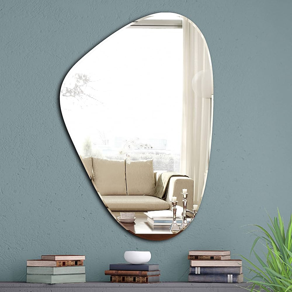 Yanliff Irregular Mirror Wall Decor.Modern Frameless Asymmetric Beveled Decorating Mirror for Wal... | Amazon (US)