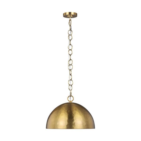 Whare Burnished Brass 15-Inch One-Light Title 24 Hammered Pendant | Bellacor