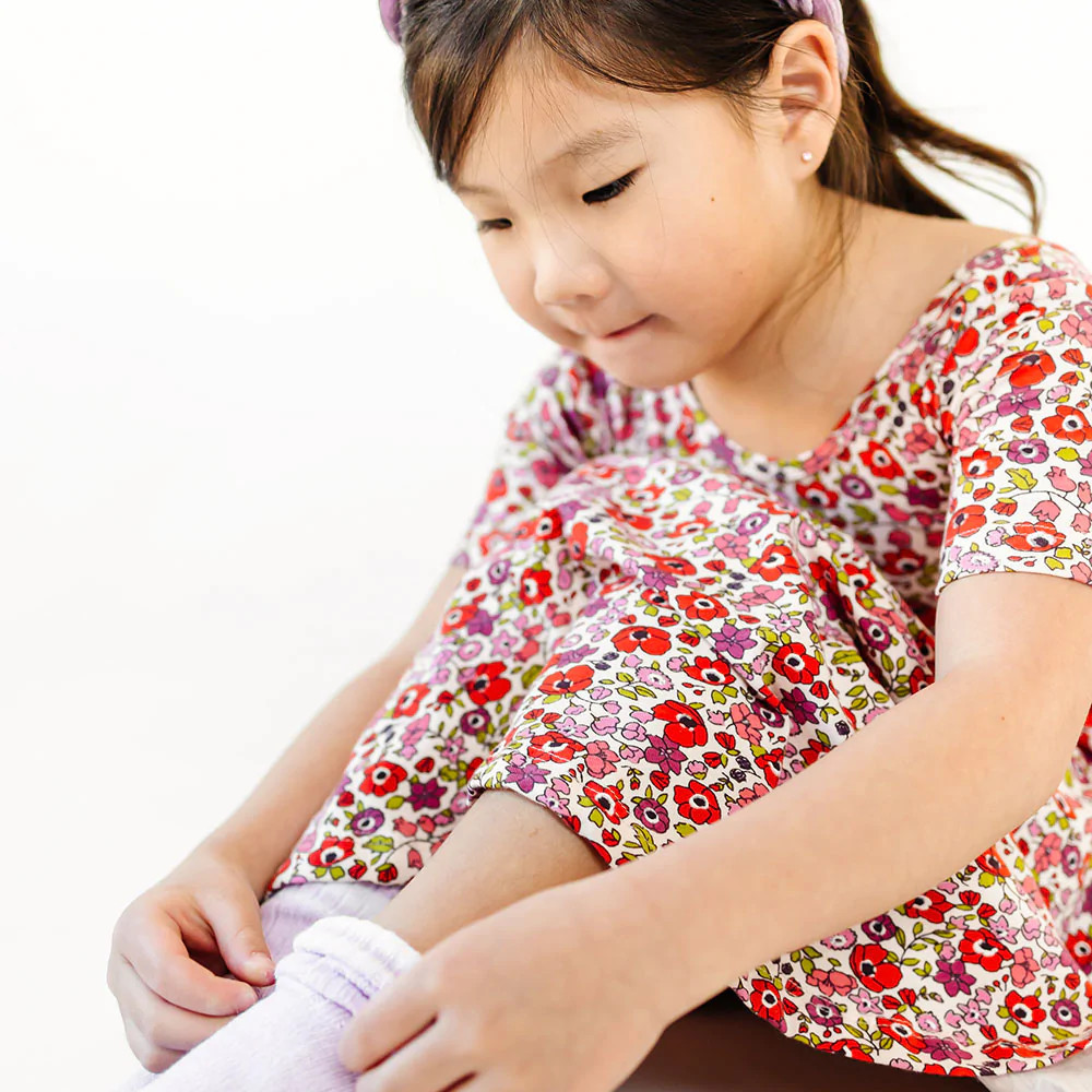 THE SHORT SLEEVE BALLET DRESS IN POPPY FLORAL | Alice + Ames