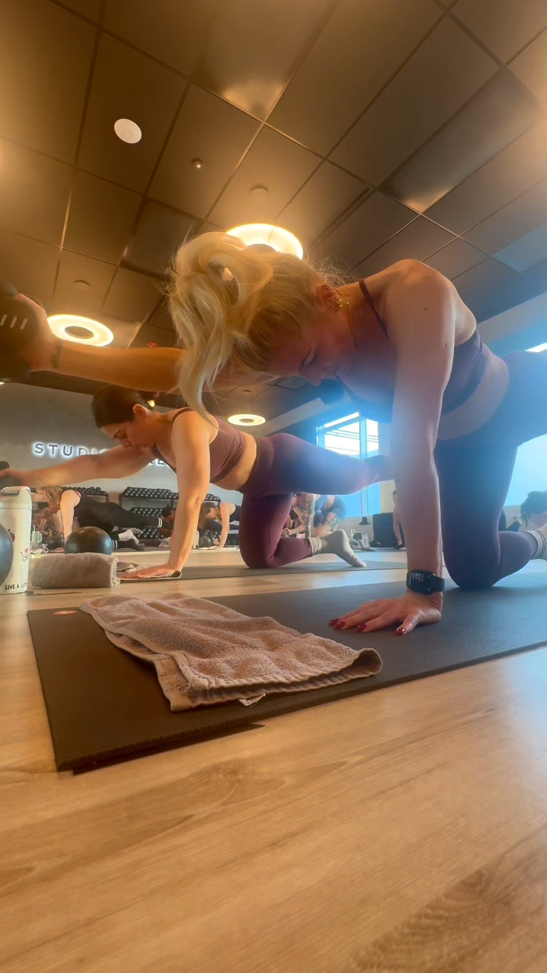 Matching at Pilates in plum workout set! 

#LTKActive #LTKfitnessgoals