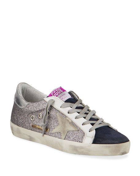 Golden Goose Superstar Glitter Low-Top Sneakers | Neiman Marcus