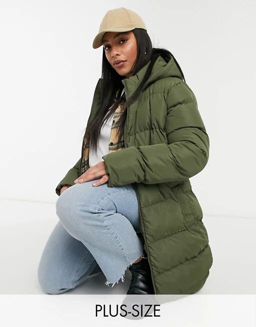 Threadbare Curve addison longline padded jacket with tie waist | ASOS (Global)