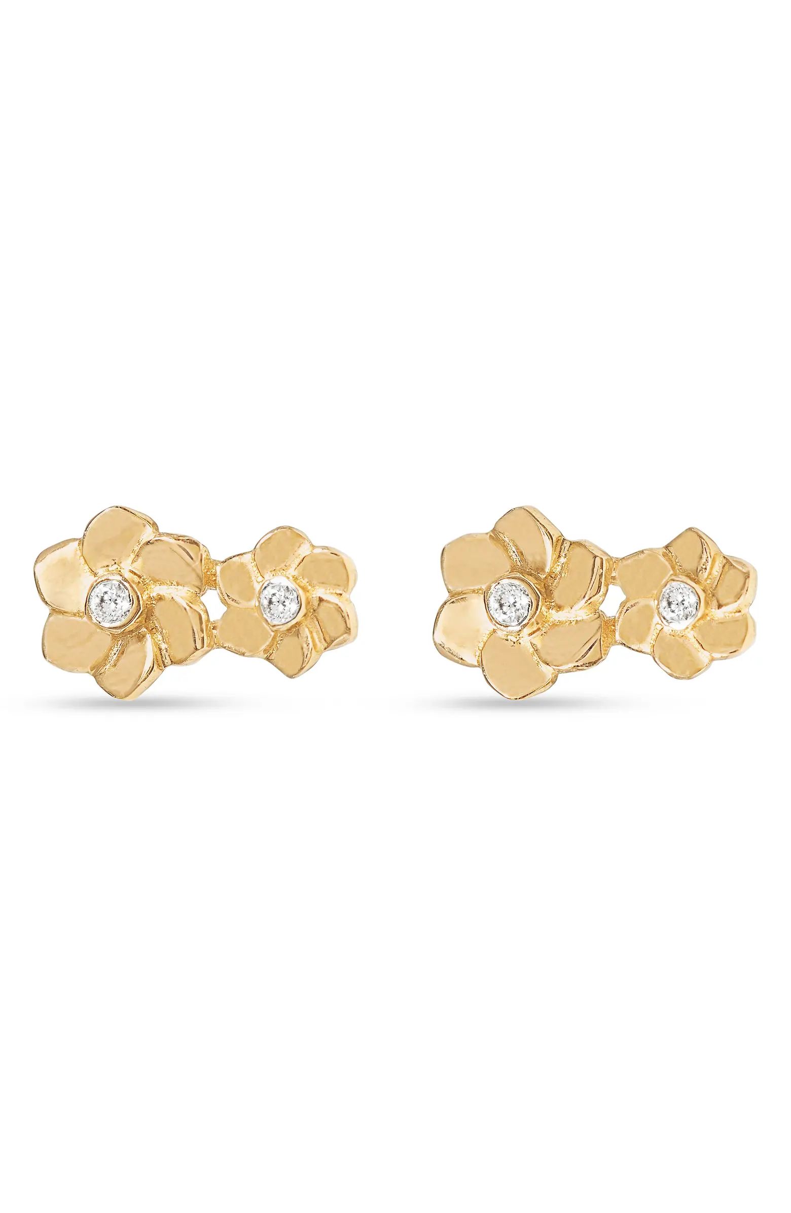 STONE AND STRAND Floral Corsage Diamond Stud Earrings | Nordstrom | Nordstrom