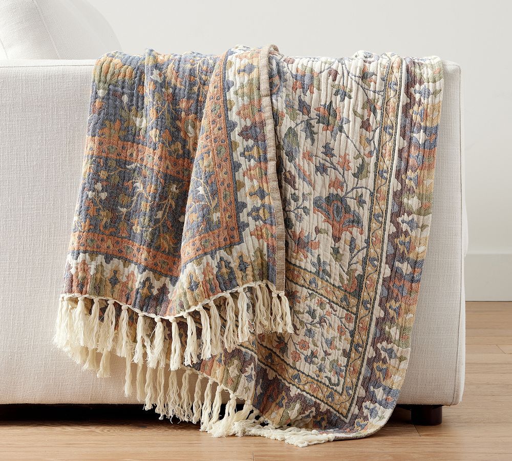 Penelope Jacquard Throw Blanket | Pottery Barn (US)