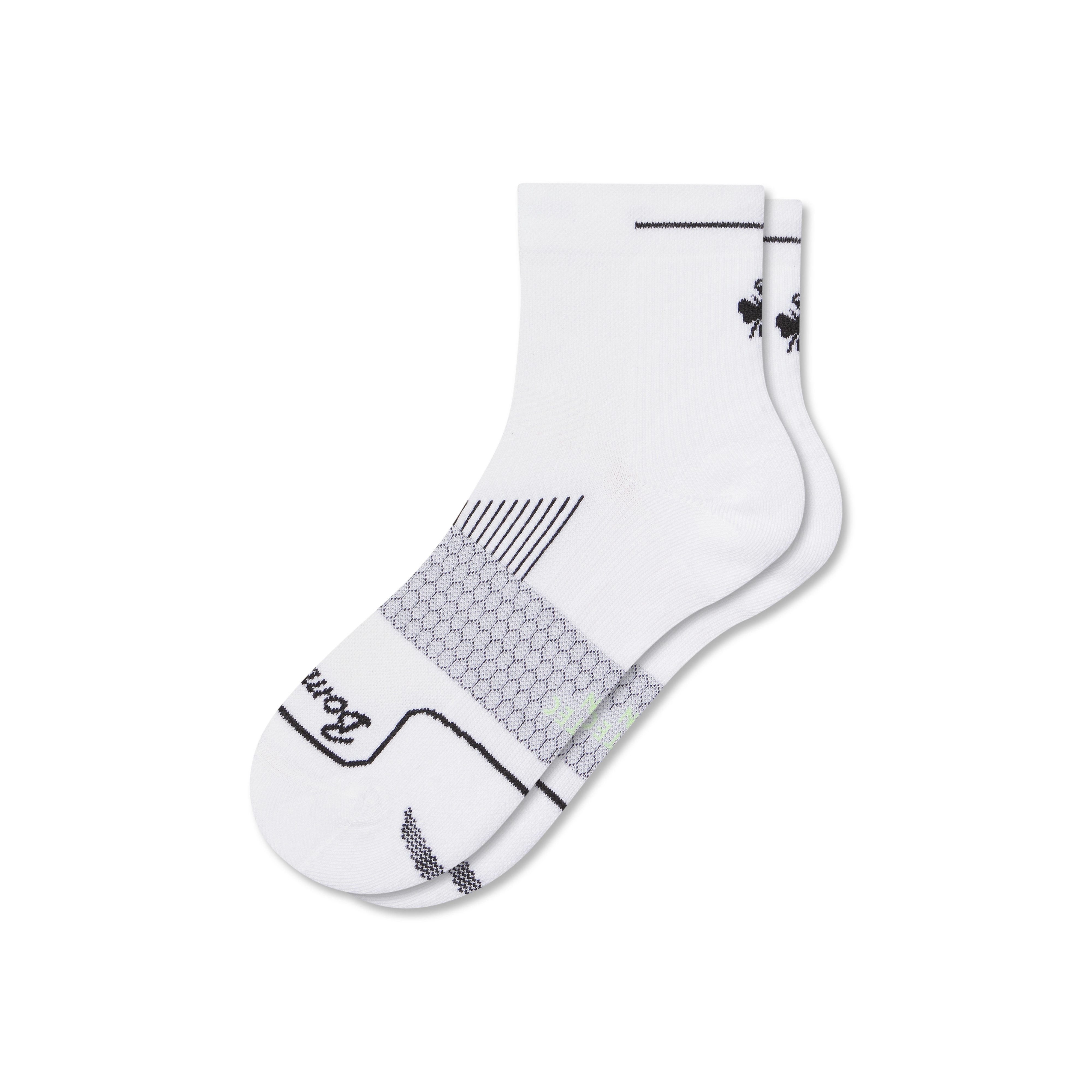 Women's Running Quarter Socks - White - Large - Bombas | Bombas