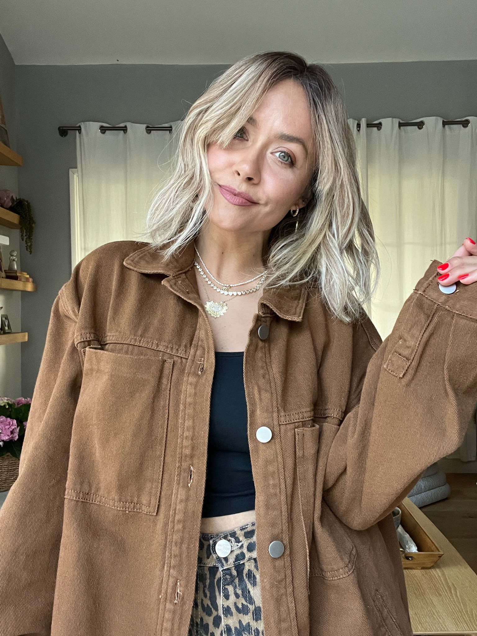 OOTD: the most perfect leopard loose fit denim (these are my favorite most comfy pants), oversized denim shacket and sneakers 

#LTKOver40 #LTKStyleTip #LTKFindsUnder100