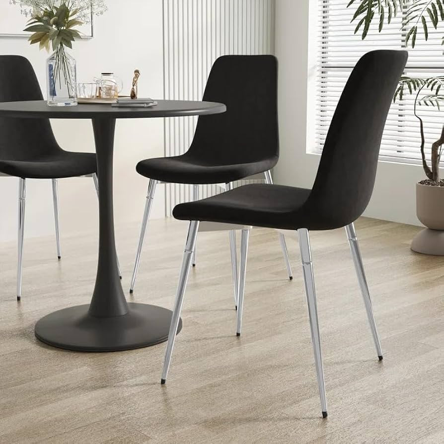Black Round Metal Dining Table for Outdoor, 31.5" Tulip Table Kitchen Dining Table for 2-4 People... | Amazon (US)