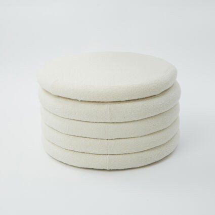Cream Boucle Storage Ottoman 42x70cm | TK Maxx