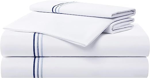 Aston & Arden Sateen Sheet Set - 100% Cotton 600 Thread Count Luxurious Hotel Silky Sheets, Prist... | Amazon (US)