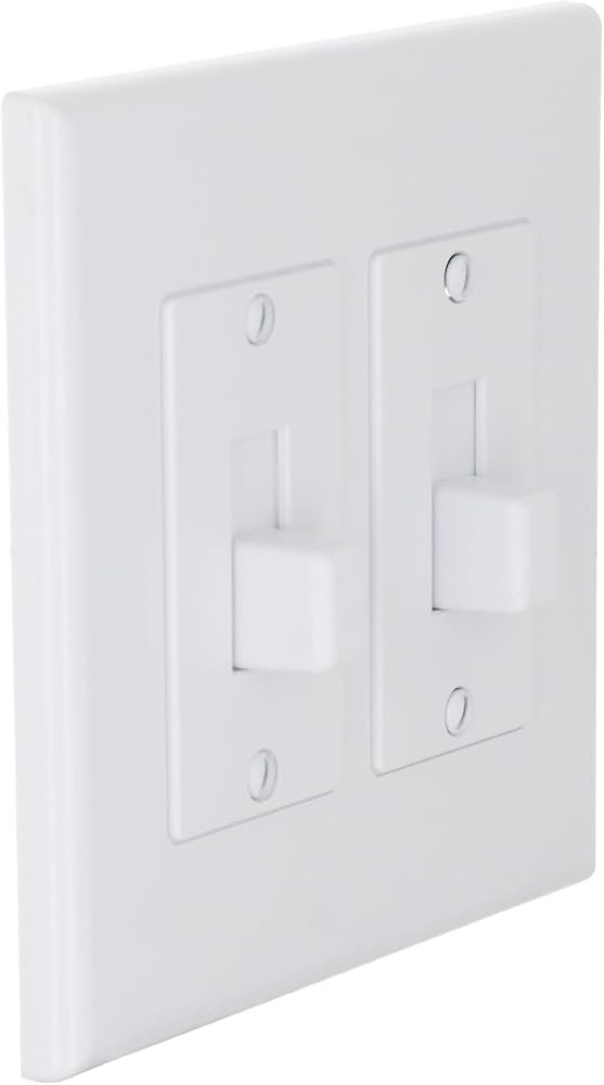 TayMac 2672W 2-Gang MASQUE Decorator Cover, Toggle, White | Amazon (US)