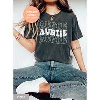 Auntie Shirt For Women, Comfort Colors Retro T Birthday, Cool Aunt Gifts From Nephew Niece, Funny New Tee Shirts | Etsy (US)