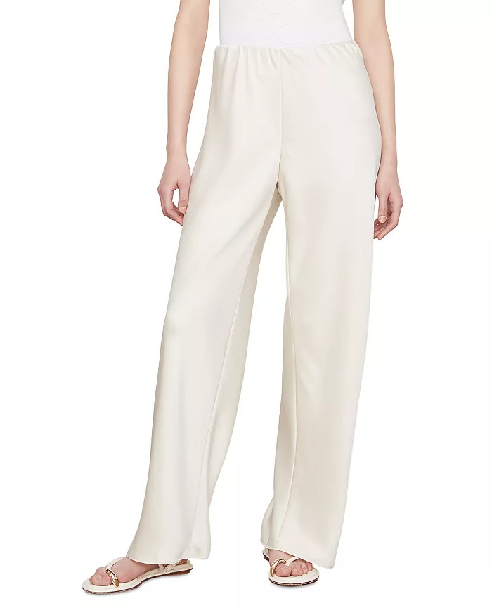 High Waist Wide Leg Satin Pants | Bloomingdale's (US)