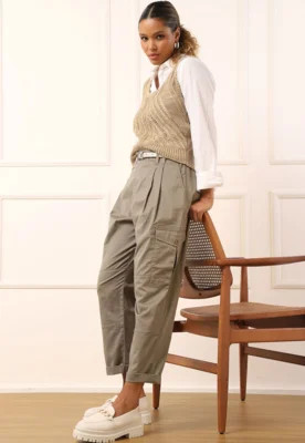 Calça Lauren by Ralph Lauren Cargo Pregas Bege | Dafiti (BR)