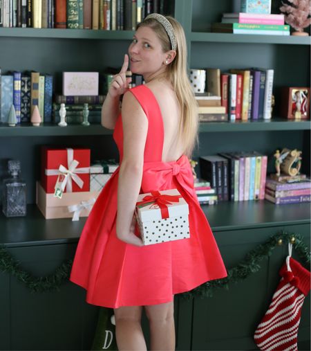 Open back bow dress from Kate Spade. Holiday Christmas bow dress  

#LTKSeasonal #LTKHoliday