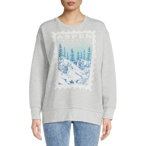 Time and Tru Women’s Scenic Graphic Sweatshirt | Walmart (US)