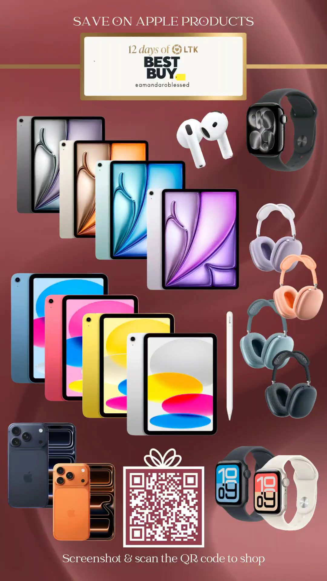 12 Days of LTK are here (12 days, 12 different sales, 12 ways to save 😍) - Today's sale is Best Buy, save on Apple products! I'm sure you know (or are) someone who has new electronics on their Christmas list.. shop the sale & save today 😉 Happy Shopping Friend, check back tomorrow for Day 8 of LTK deals ♡ Remember get a price drop notification if you heart a post/save a product 😉 

✨️ P.S. if you follow, like, share, save, or shop my post (either here or @Coffee&Clearance).. thank you sooo much, I appreciate you! As always thanks sooo much for being here & shopping with me 🥹

| apple products, ipad, ipad case, iphone 16 case, iphone cases, iphone case amazon, iphone, tablet, laptop, Mac, apple watch, bestbuy.com, best buy deals, apple watch band, apple watch band women, apple watch bands, womens gifts, gifts for women, gift, mens gifts, gifts for men, gifts for boys, boy gifts, teen gifts, gifts for teens, gifts for him, gifts for bf, gifts for husband, gifts for boyfriend, toddler, boys, girls, gifts for toddlers, toddler christmas gifts, gifts for boys, gifts for girls, kids, family christmas photos, christmas photo outfits, christmas gift, christmas gifts, christmas gift guide, christmas gift ideas, gifts for her, gift guide, gifts for wife, gifts for girlfriend, christmas gifts for, christmas gifts 2025, gift ideas, christmas 2025, gift exchange, white elephant, christmas shopping | 

#LTKCyberWeek #LTKGiftGuide #LTKHoliday #LTKdayinmylife #LTKgrwm #LTKootd #LTKfitnessgoals #LTKmorningroutine #LTKstorytime #LTKfoodie #LTKSeasonal #LTKOver40 #LTKMidsize #LTKTall #LTKTravel #LTKBaby #LTKmomlife #LTKselfcare #LTKvlog #LTKActive #LTKU #LTKHome #LTKSaleAlert #LTKPetite #LTKPlusSize #LTKParties #LTKFindsUnder50 #LTKFindsUnder100 #LTKStyleTip #LTKBeauty #LTKWorkwear #LTKSwim #LTKPets #LTKShoeCrush #LTKBump #LTKFamily #LTKMens #LTKItBag #LTKKids #LTKWedding