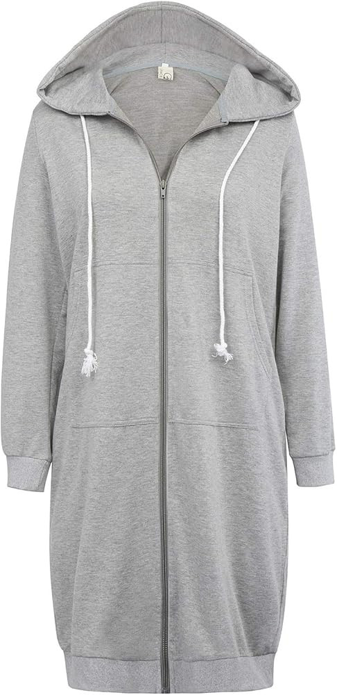 GRACE KARIN Women's Casual Pockets Zip up Hoodies Tunic Sweatshirt Long Hoodie Jacket | Amazon (US)