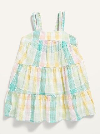 Sleeveless Tiered Matching Plaid Dress for Baby | Old Navy (US)